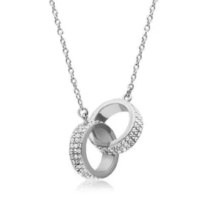 Brass Chain Pendant with Top Grade Crystal in Clear for Women Style 3W180