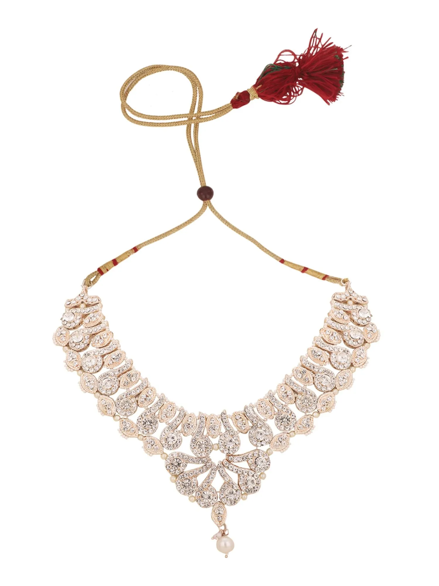 Brass White Jewelry Set - Pure Elegance In Timeless White - Anikas Creation