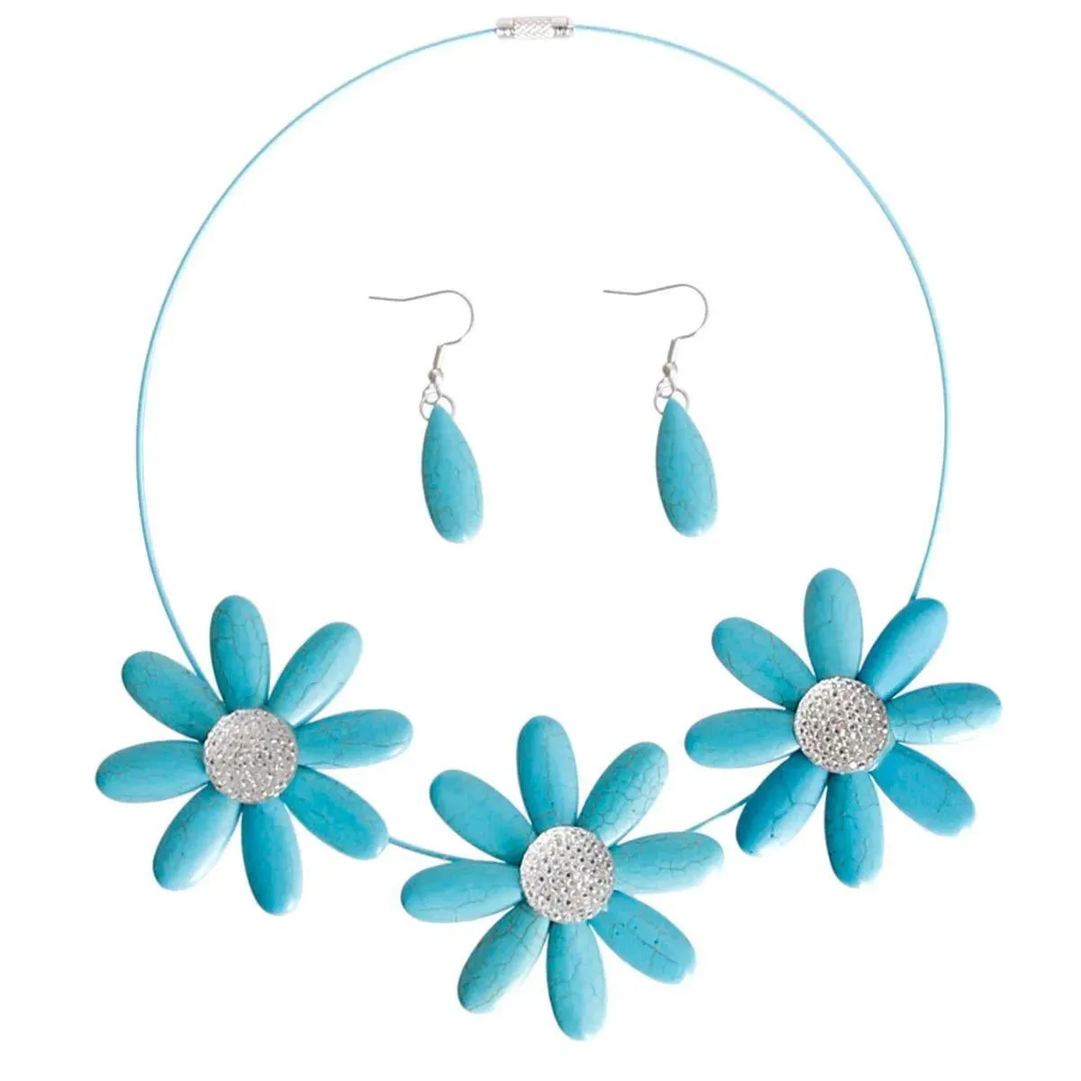 Buy Blue Daisy Necklace Set - Perfect Accessory for Summer