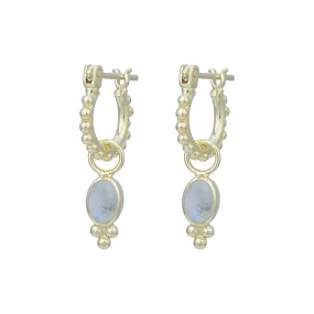 Camille Gold Rainbow Moonstone Hoop Earrings
