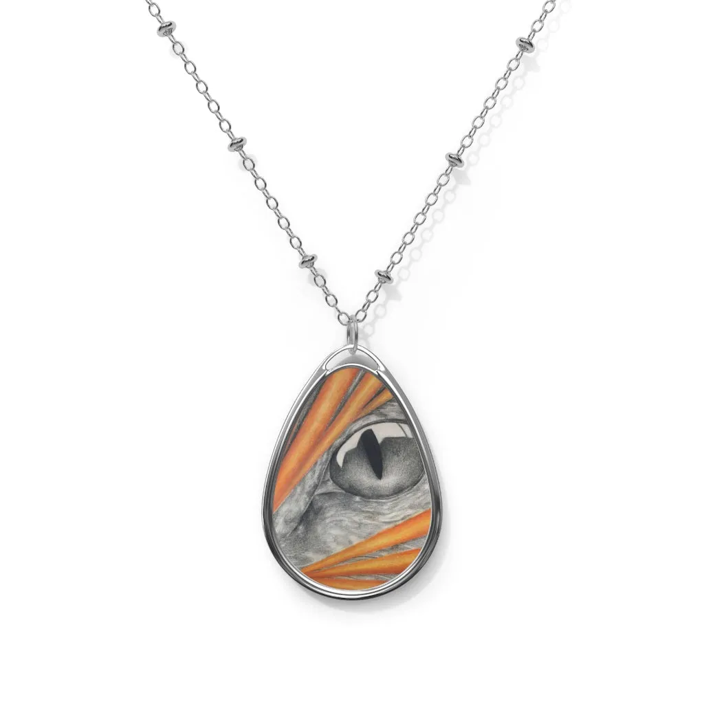 Cat Rays Oval Necklace