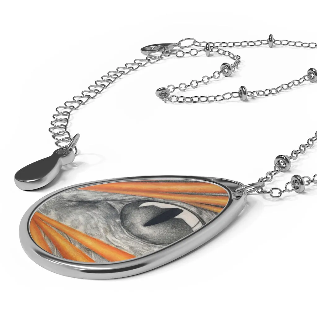 Cat Rays Oval Necklace