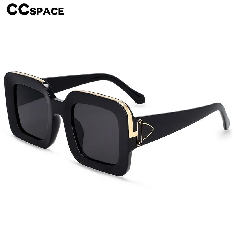 CCspace Unisex Full Rim Rectangle Resin Frame Sunglasses 54333
