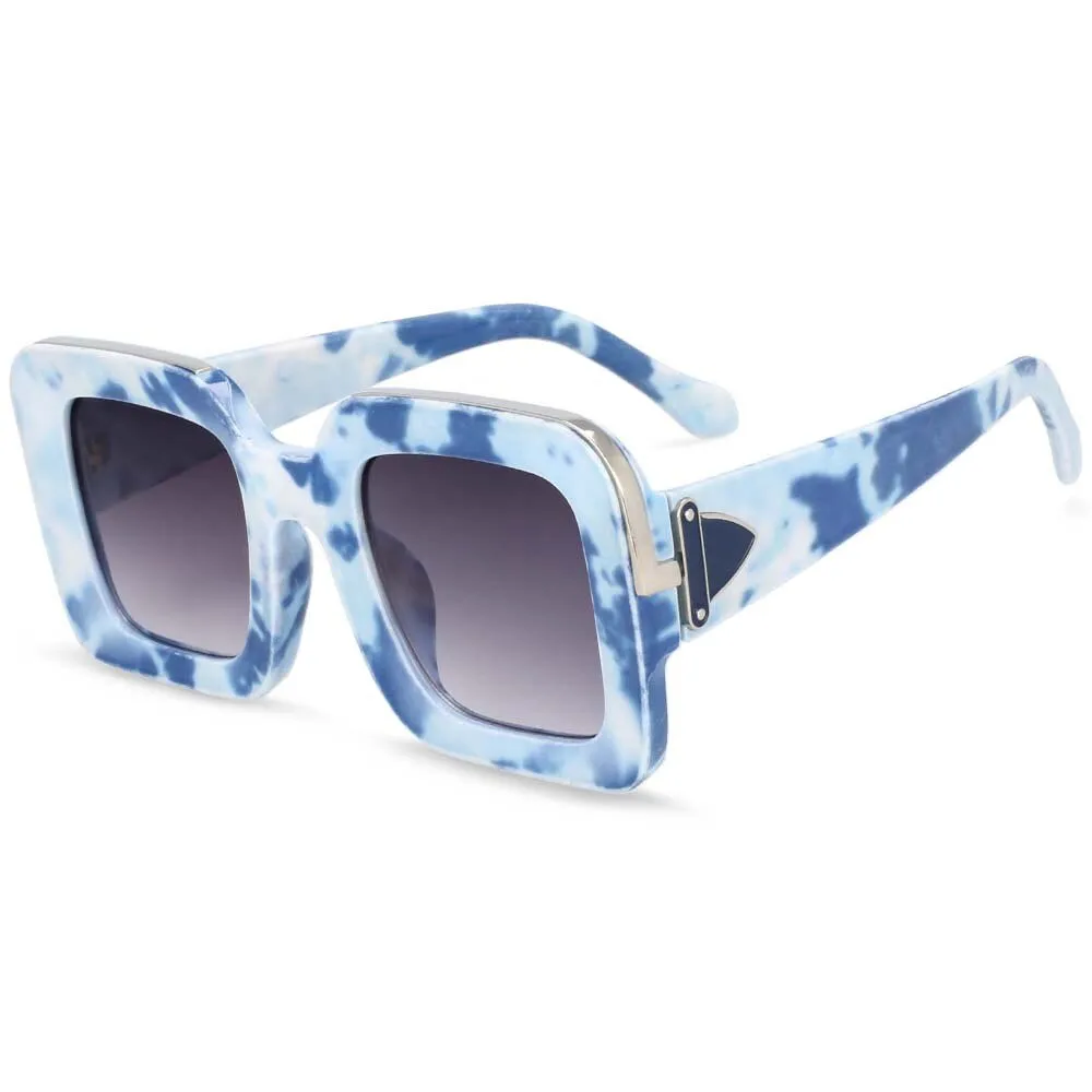 CCspace Unisex Full Rim Rectangle Resin Frame Sunglasses 54333