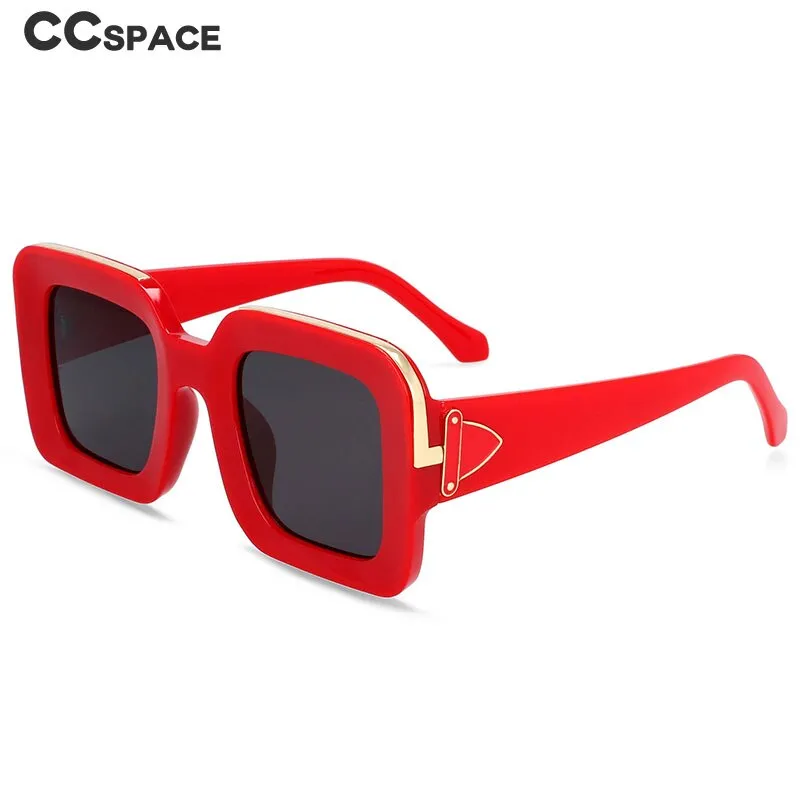 CCspace Unisex Full Rim Rectangle Resin Frame Sunglasses 54333