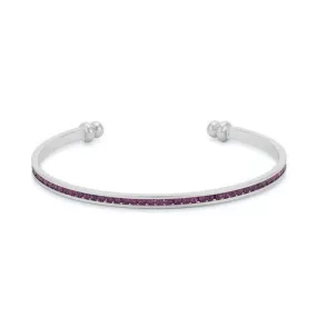Channel-Set Amethyst Purple Cubic Zirconia Cuff