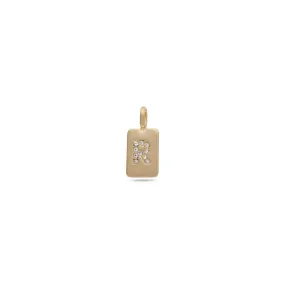 CHARM crystal R pendant, gold-plated