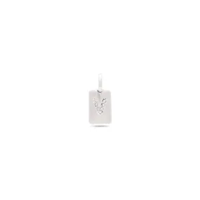 CHARM crystal V pendant, silver-plated