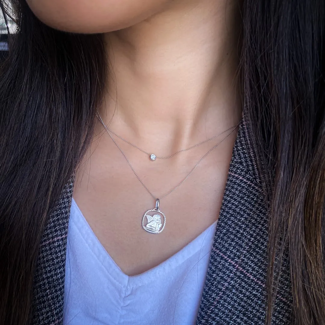 Cherub White Gold Pendant