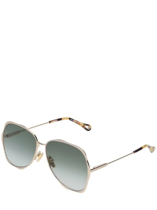 Chloé   Oval oversize metal sunglasses 