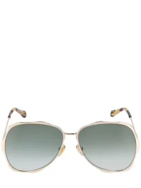 Chloé   Oval oversize metal sunglasses 