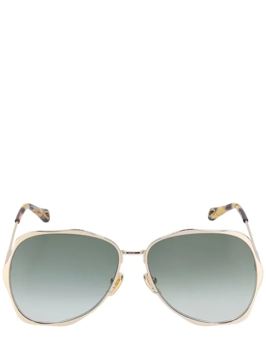 Chloé   Oval oversize metal sunglasses 