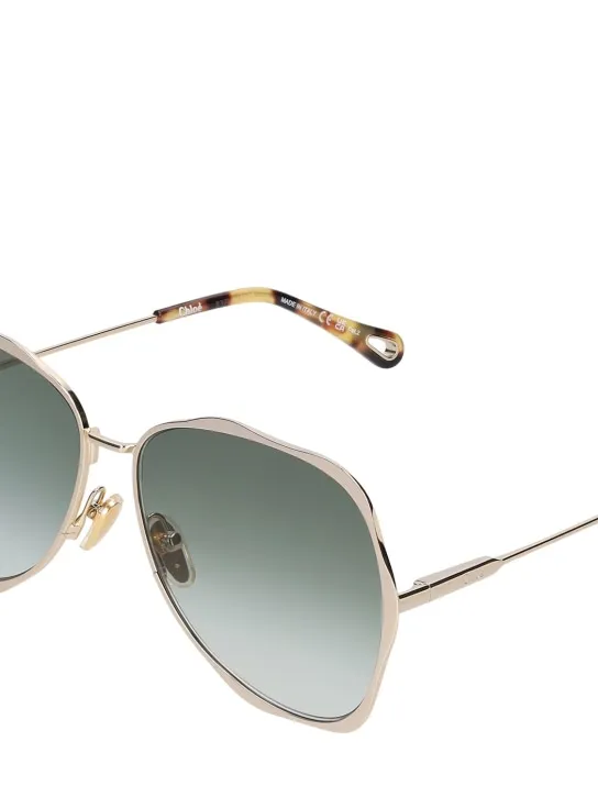 Chloé   Oval oversize metal sunglasses 