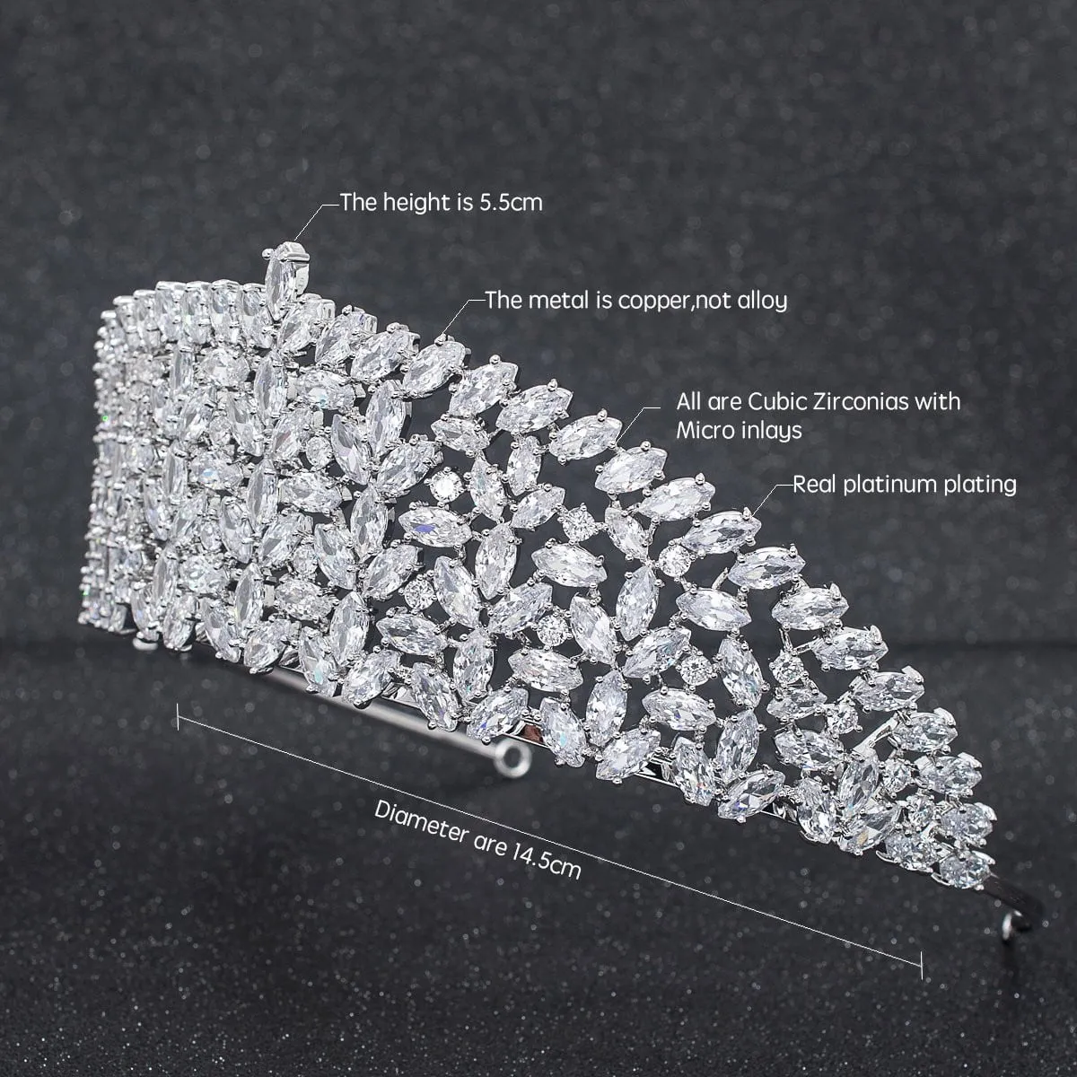 Classic Design Cubic Zirconia Wedding Bridal Tiara Diadem CH10299