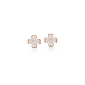 Clover Simulated Moonstone Earrings