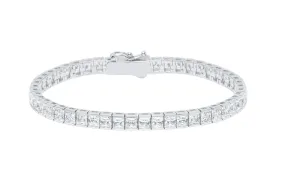 Crislu Classic Princess Tennis Bracelet Finished in Pure Platinum