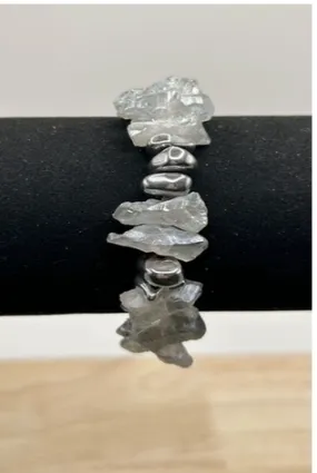 Crystal Quartz Bracelet with Hematite Bracelet