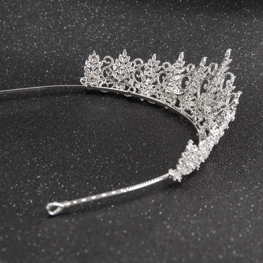 Cubic zircon wedding  bridal royal tiara diadem crown CH10241