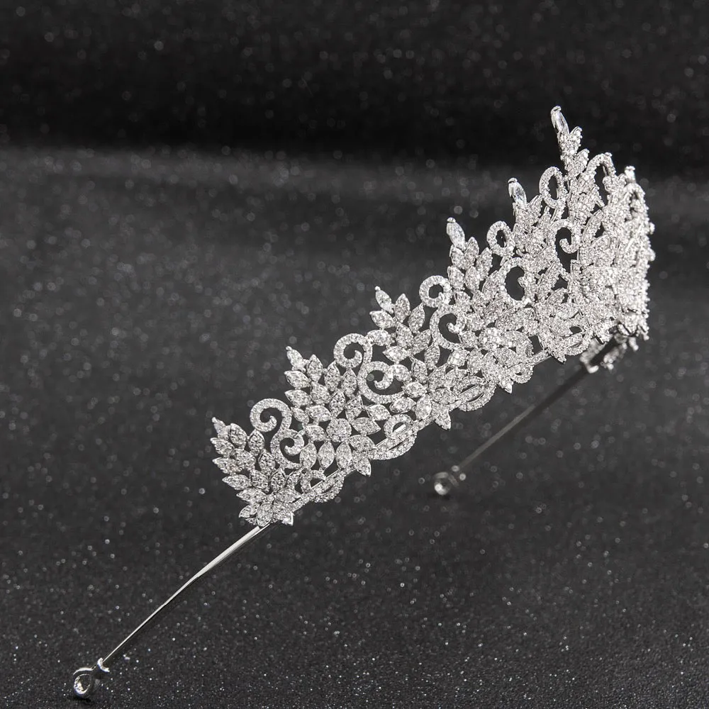 Cubic zircon wedding  bridal royal tiara diadem crown CH10241