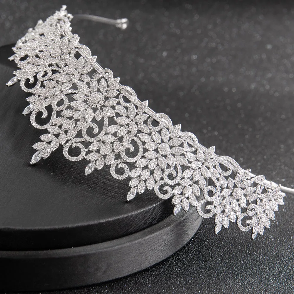 Cubic zircon wedding  bridal royal tiara diadem crown CH10241