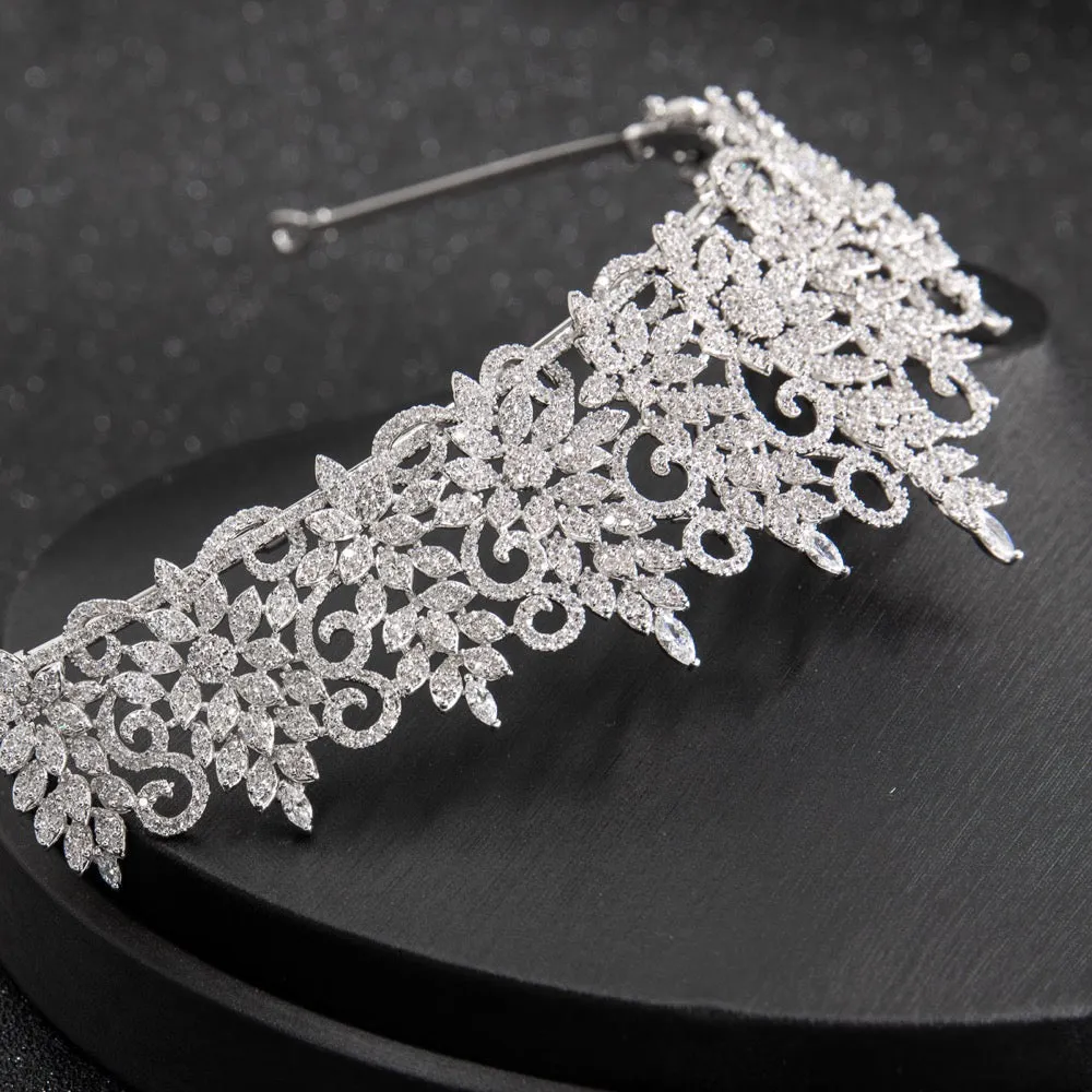 Cubic zircon wedding  bridal royal tiara diadem crown CH10241