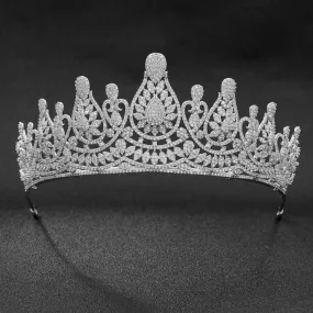 Cubic zirconia tiara for wedding, Crystals bride tiara diadem hair jewelry CH10150