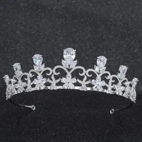 Cubic Zirconia Wedding Bridal Tiara Diadem Hair Jewelry CH10290