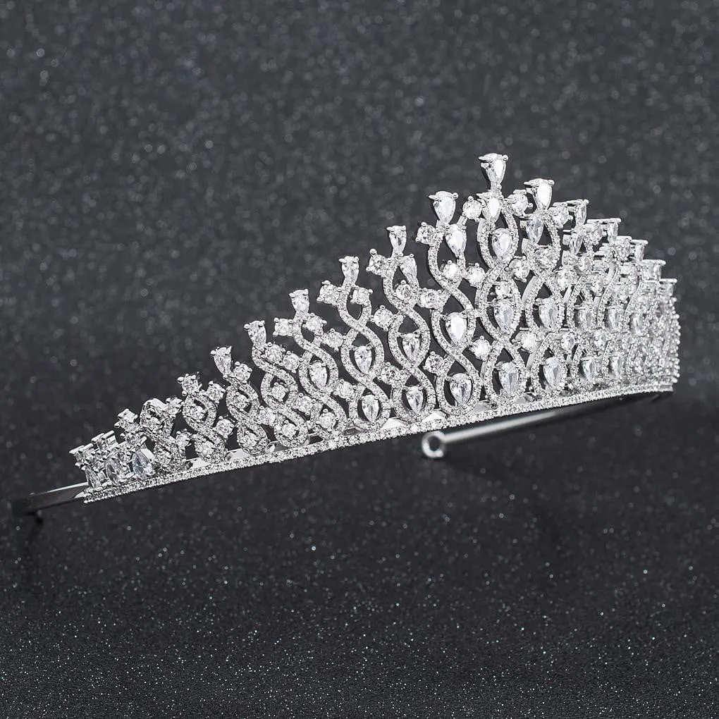 Cubic Zirconia Wedding Bridal Tiara Diadem Hair Jewelry CH10291
