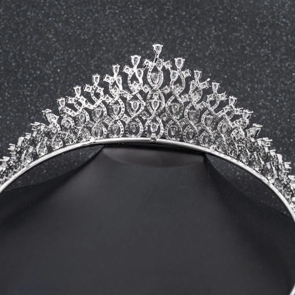 Cubic Zirconia Wedding Bridal Tiara Diadem Hair Jewelry CH10291