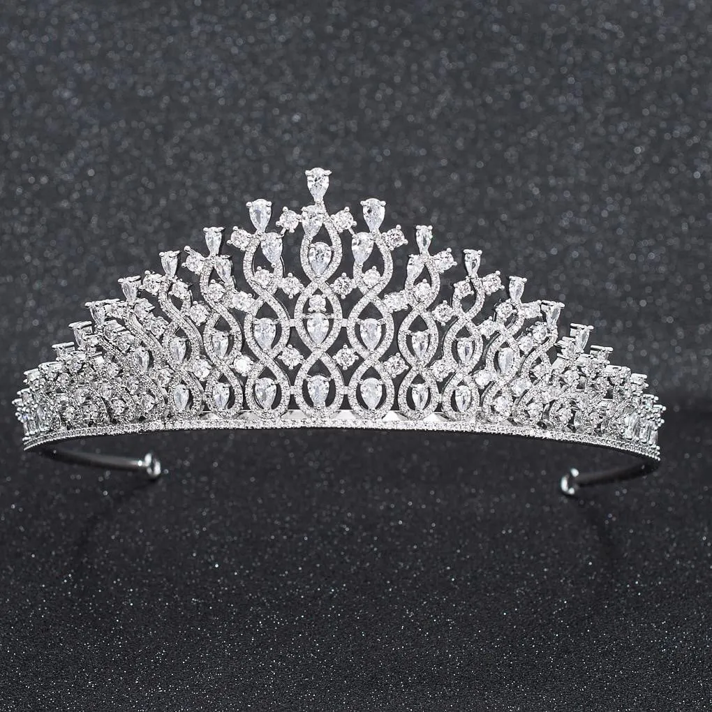 Cubic Zirconia Wedding Bridal Tiara Diadem Hair Jewelry CH10291