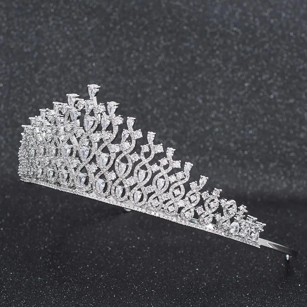 Cubic Zirconia Wedding Bridal Tiara Diadem Hair Jewelry CH10291