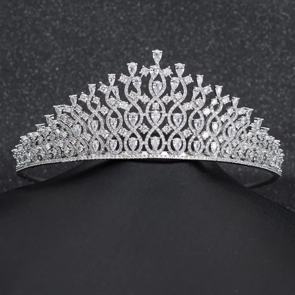 Cubic Zirconia Wedding Bridal Tiara Diadem Hair Jewelry CH10291