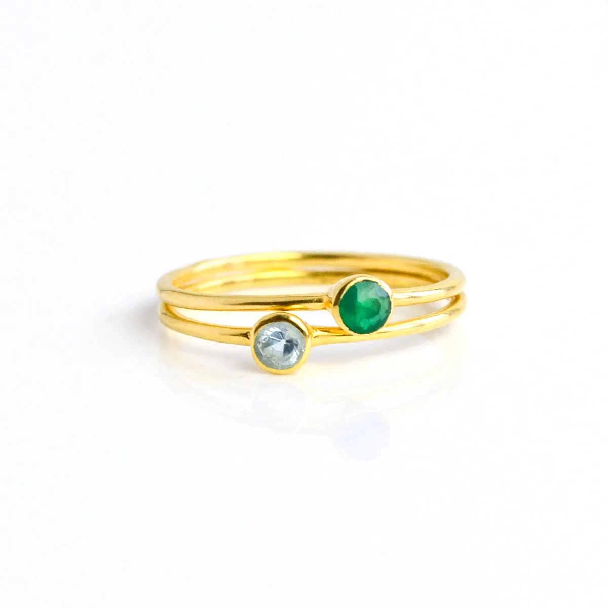 Dainty Stackable Clear Quartz Ring : April Birthstone