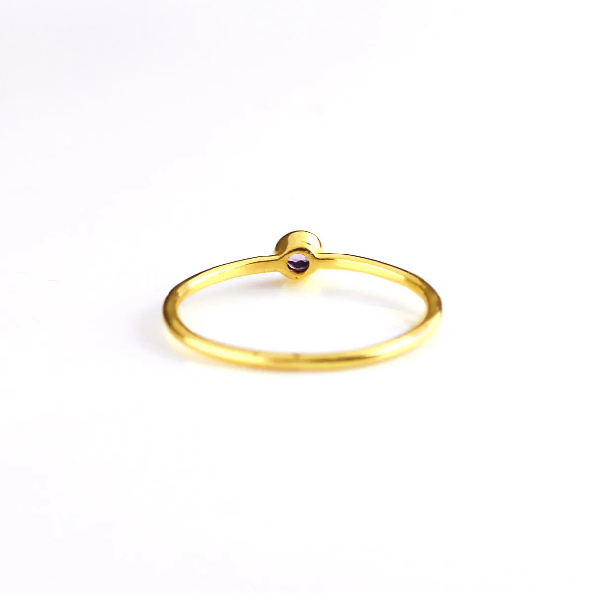 Dainty Stackable Clear Quartz Ring : April Birthstone