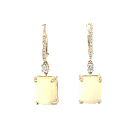 Diamond Opal Drop Earrings