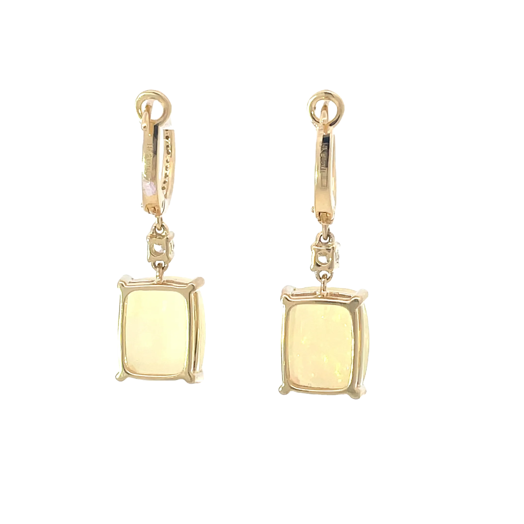 Diamond Opal Drop Earrings
