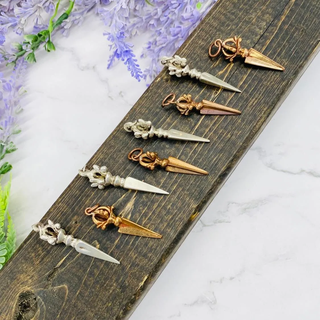 Dorje Phurba Necklace, Buddhist Necklace, Silver Copper Phurba, Tibetan Vajra Pendant, Buddhist Amulet, Talisman, Symbol of Protection