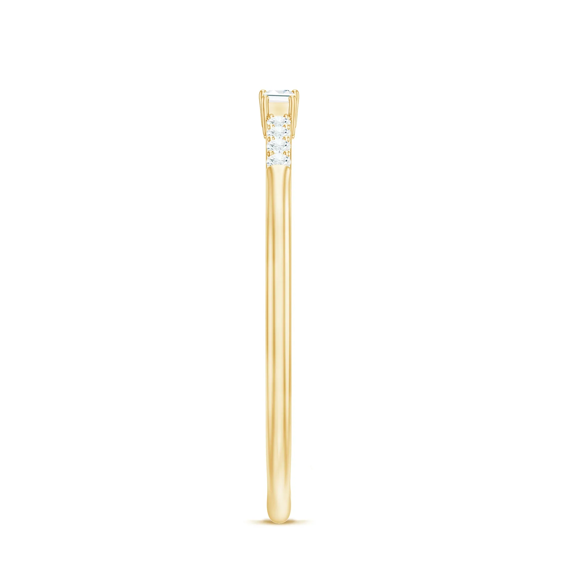 East West Diamond Minimal Stackable Ring in Prong Setting