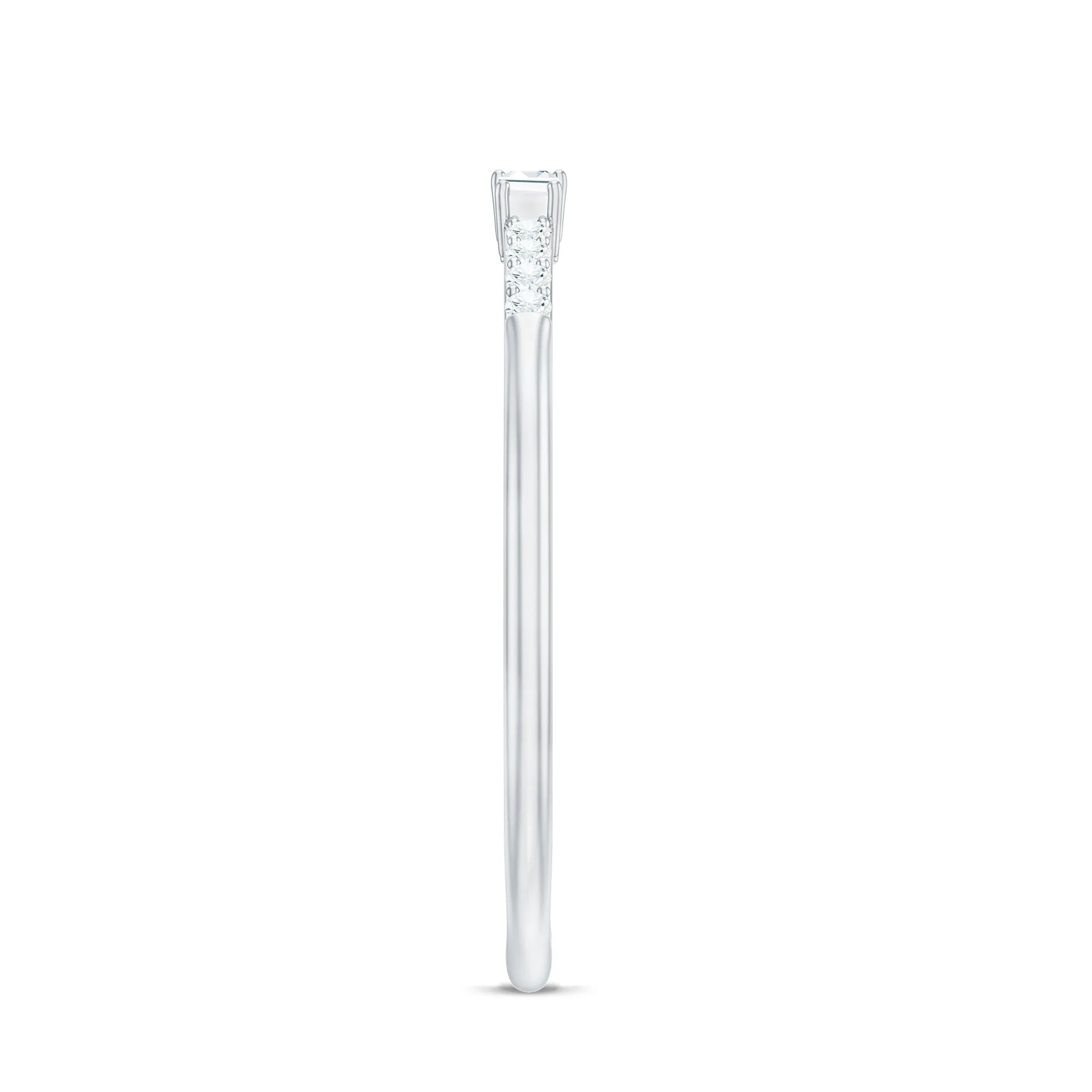 East West Diamond Minimal Stackable Ring in Prong Setting