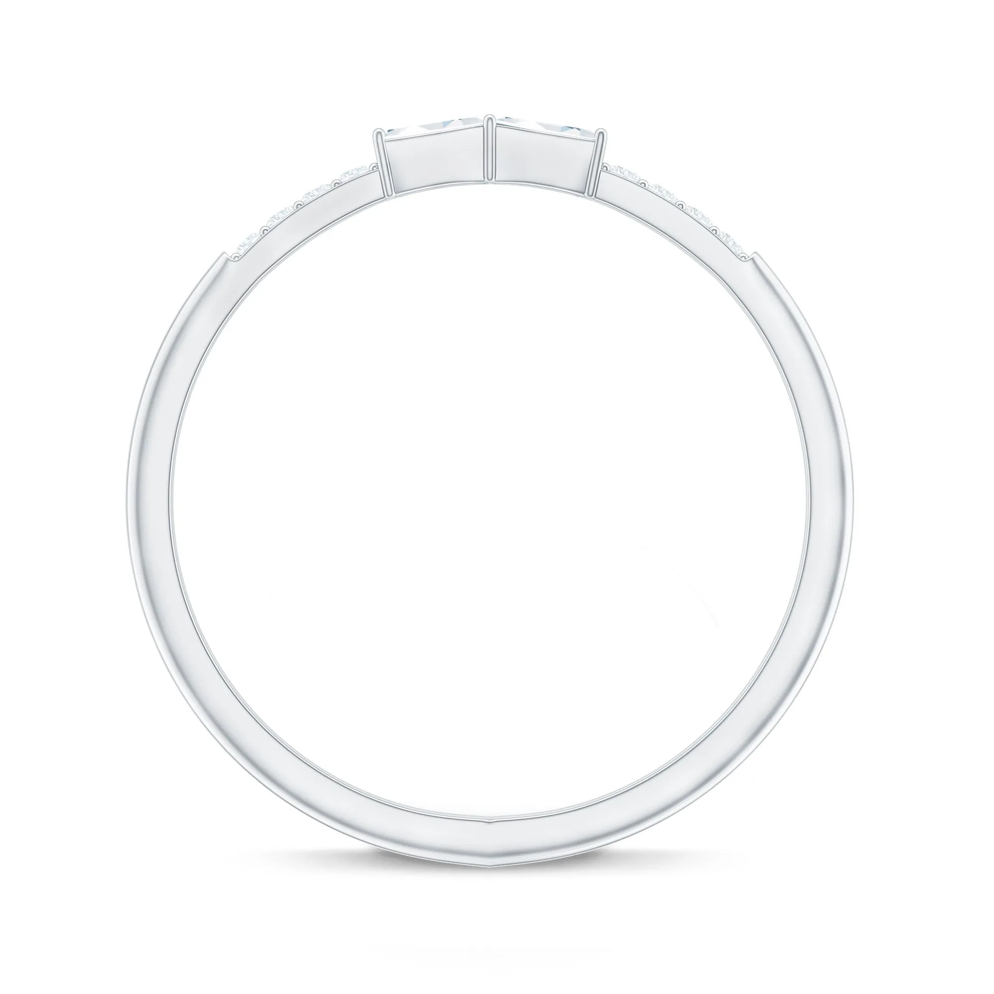 East West Diamond Minimal Stackable Ring in Prong Setting