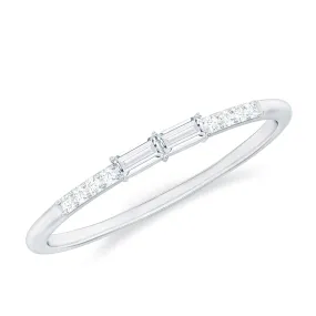 East West Diamond Minimal Stackable Ring in Prong Setting