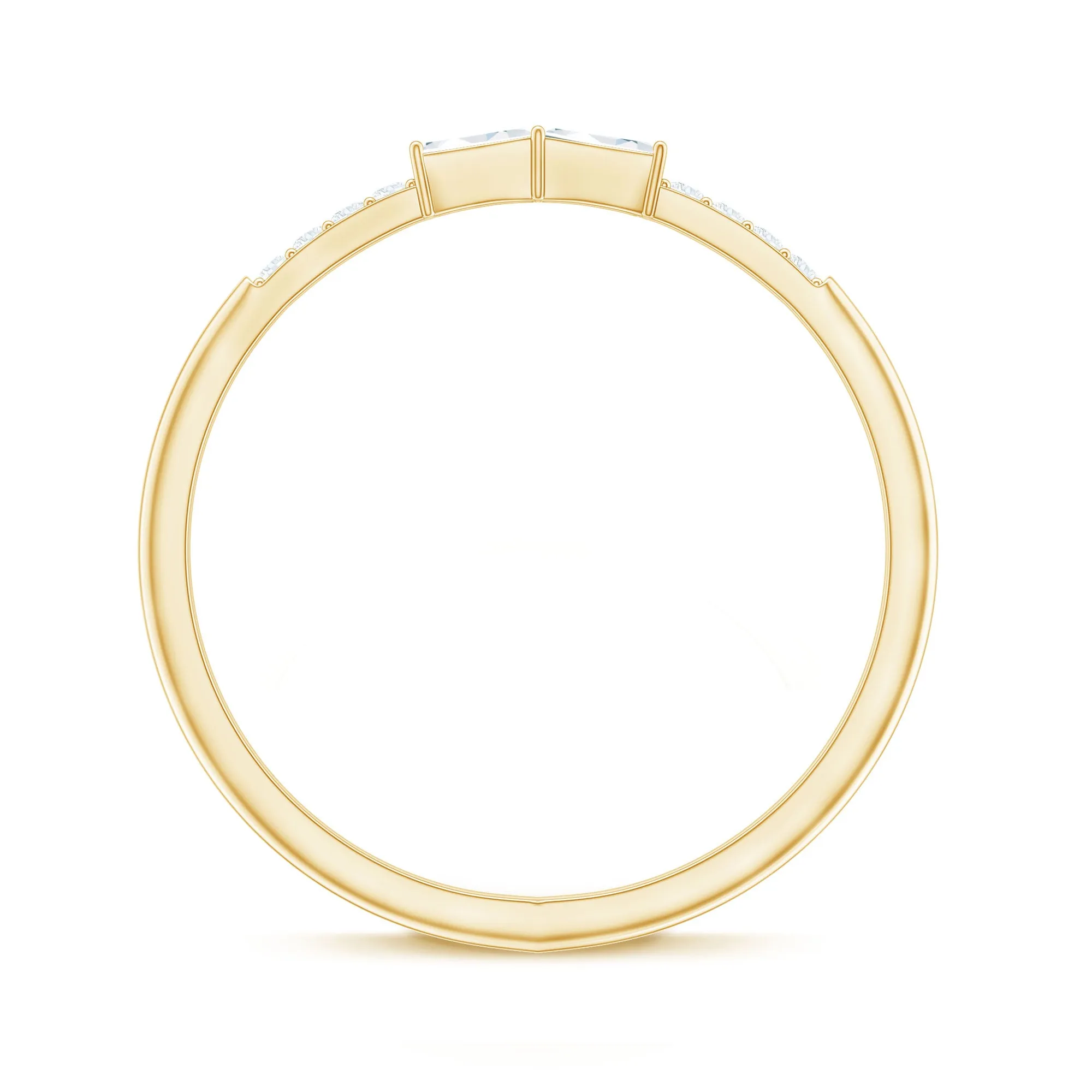 East West Diamond Minimal Stackable Ring in Prong Setting