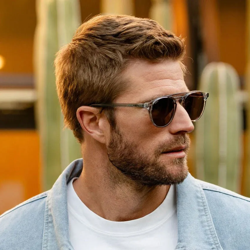 EASTON Men's Round Trendy Sunglasses in Denim Blue by WMP Eyewear