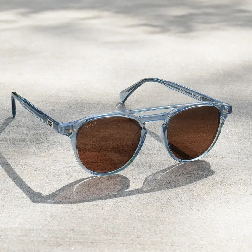 EASTON Men's Round Trendy Sunglasses in Denim Blue by WMP Eyewear