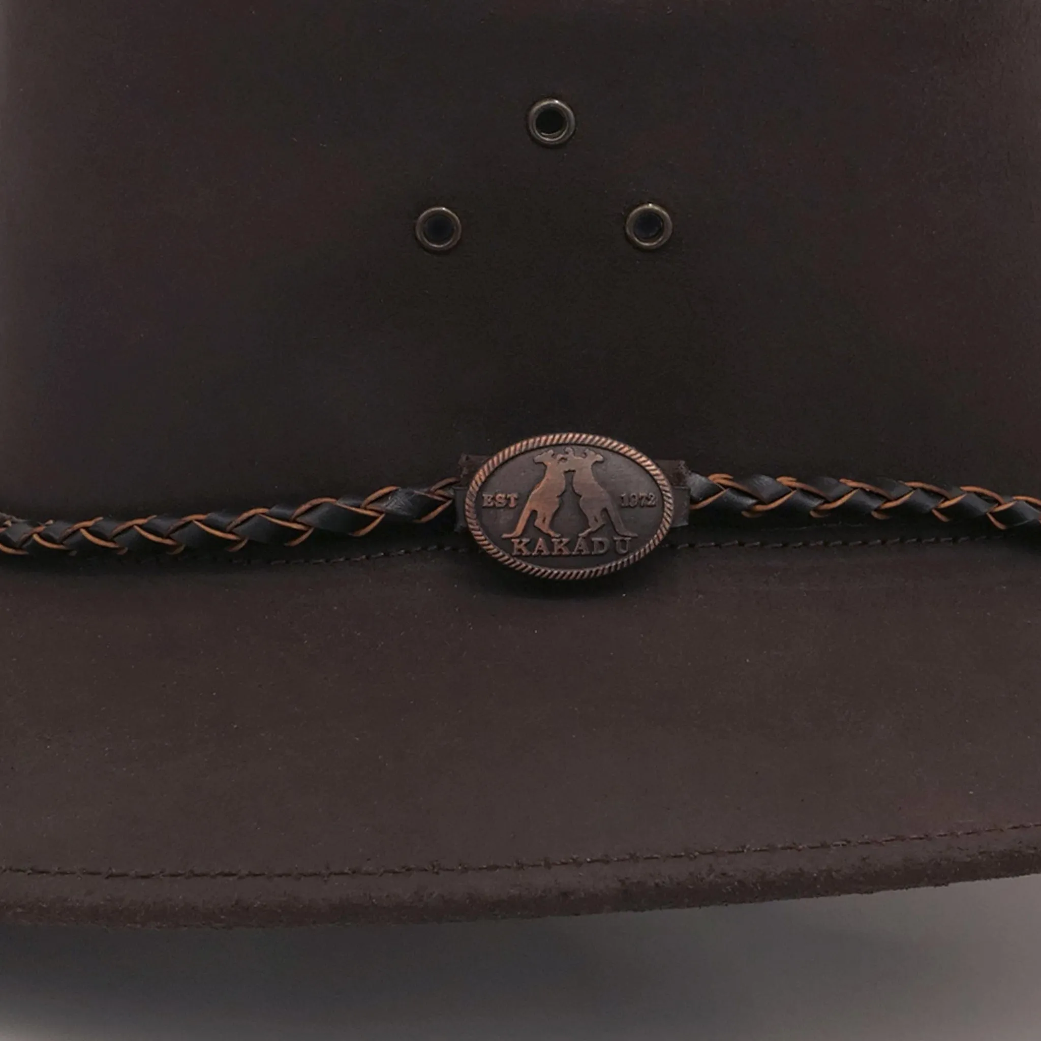 Echuca Oiled Leather Australian Hat in Brown