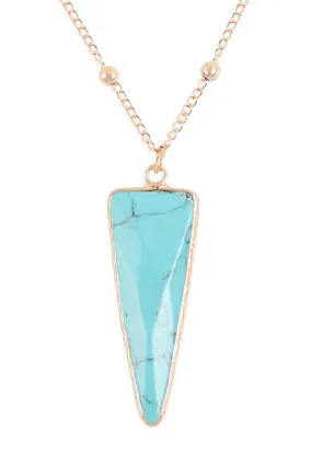 Faux Turquoise Arrowhead Pendant Necklace