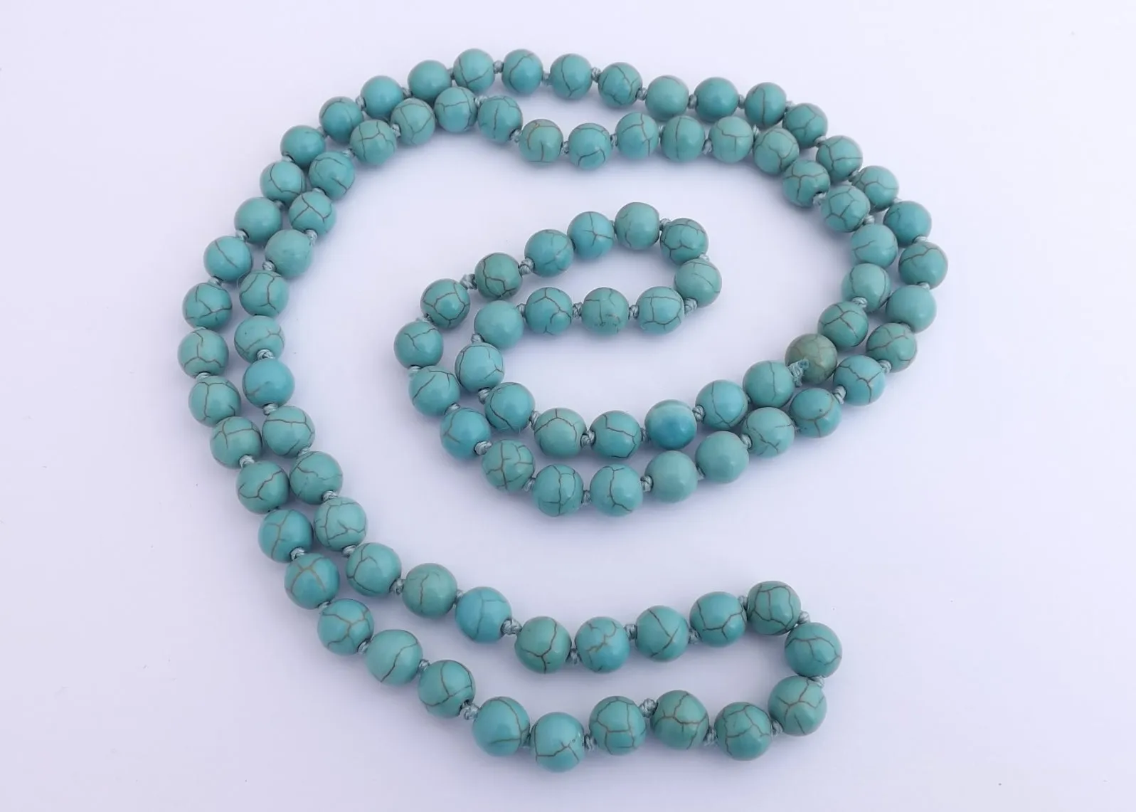 Faux Turquoise Blue Bead Necklace