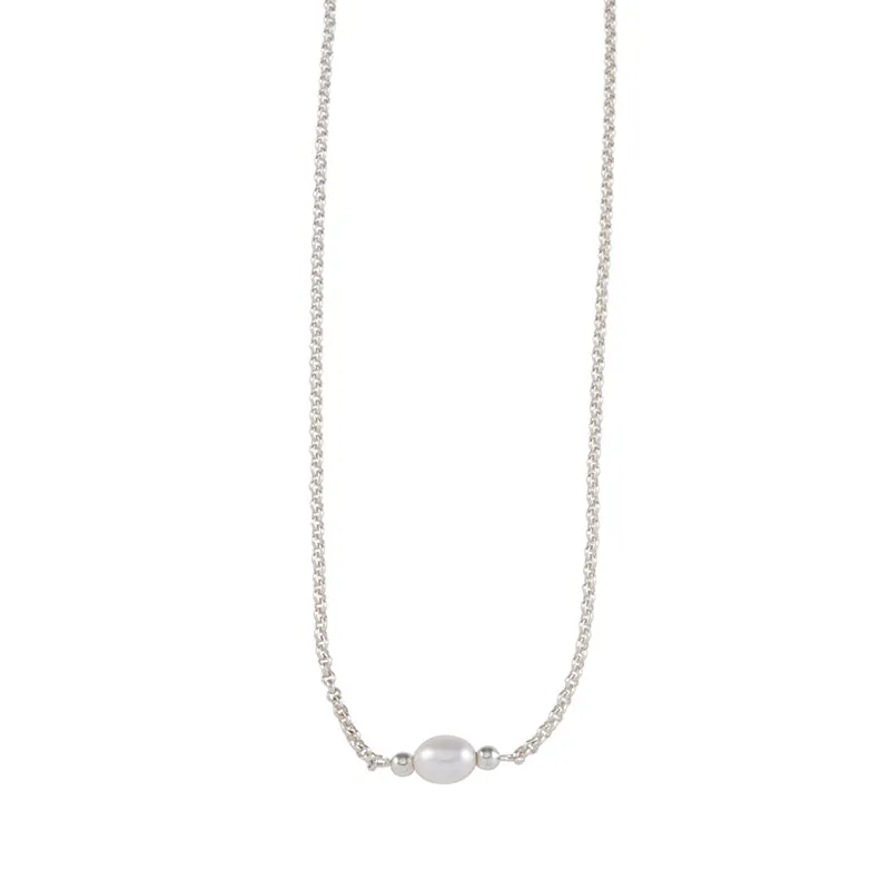 FINE BELCHER NECKLACE WITH PEARL