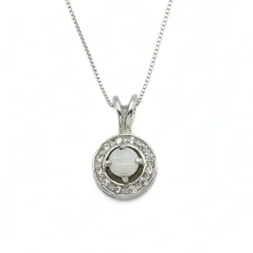 Genuine Opal Pendant - Australian Opal Necklace - White Cluster Necklace