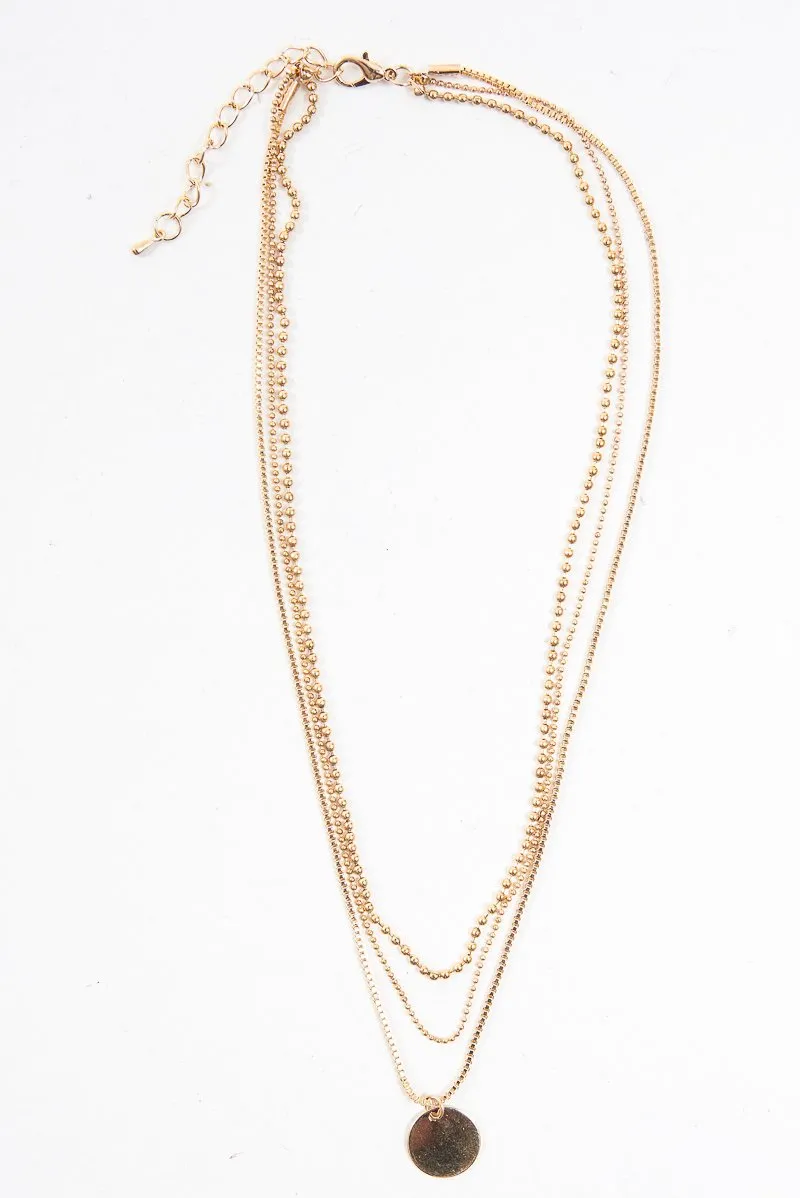 Gold Ball Chain Pendant Necklace - Frayda